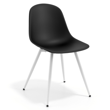 chaise de conference blanche noir 4 pattes plastique sans accoudoirs 1
