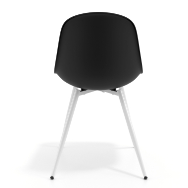 chaise de conference blanche noir 4 pattes plastique sans accoudoirs 4
