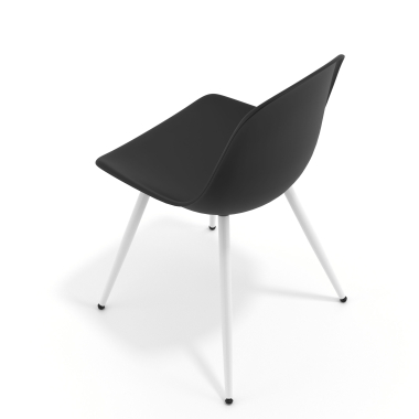 chaise de conference blanche noir 4 pattes plastique sans accoudoirs 7