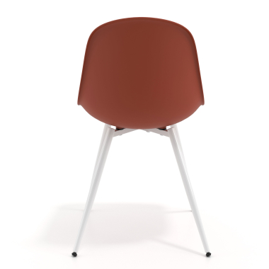 chaise de conference blanche rouge 4 pattes plastique sans accoudoirs 4