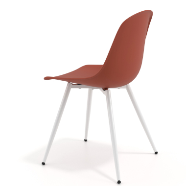 chaise de conference blanche rouge 4 pattes plastique sans accoudoirs 5