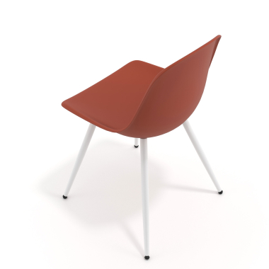 chaise de conference blanche rouge 4 pattes plastique sans accoudoirs 7