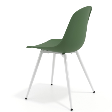chaise de conference blanche vert 4 pattes plastique sans accoudoirs 5