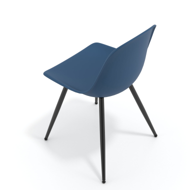 chaise de conference bleu 4 pattes plastique sans accoudoirs 7