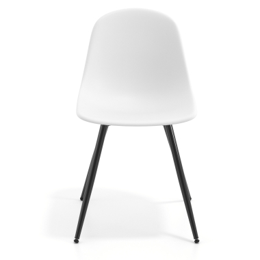 chaise de conference noire blanc 4 pattes plastique sans accoudoirs 6