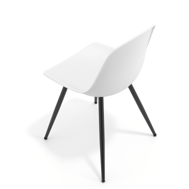 chaise de conference noire blanc 4 pattes plastique sans accoudoirs 7