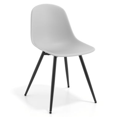 chaise de conference noire gris clair 4 pattes plastique sans accoudoirs 1