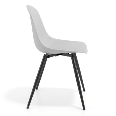 chaise de conference noire gris clair 4 pattes plastique sans accoudoirs 3