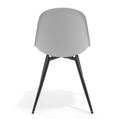 chaise de conference noire gris clair 4 pattes plastique sans accoudoirs 4