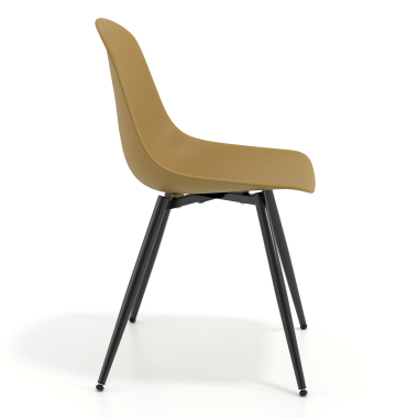 chaise de conference noire moutarde 4 pattes plastique sans accoudoirs 3