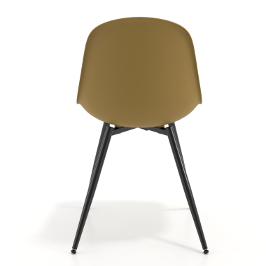 chaise de conference noire moutarde 4 pattes plastique sans accoudoirs 4