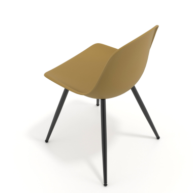 chaise de conference noire moutarde 4 pattes plastique sans accoudoirs 7