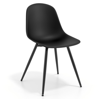 chaise de conference noire noir 4 pattes plastique sans accoudoirs 1