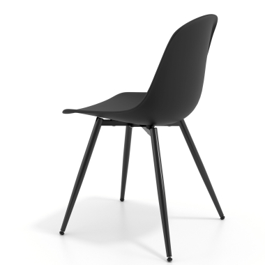 chaise de conference noire noir 4 pattes plastique sans accoudoirs 5
