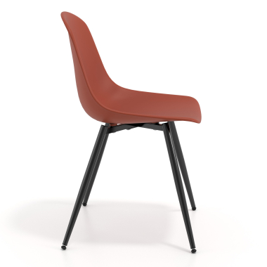 chaise de conference noire rouge 4 pattes plastique sans accoudoirs 3