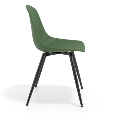 chaise de conference noire vert 4 pattes plastique sans accoudoirs 3