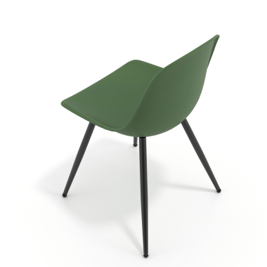 chaise de conference noire vert 4 pattes plastique sans accoudoirs 7