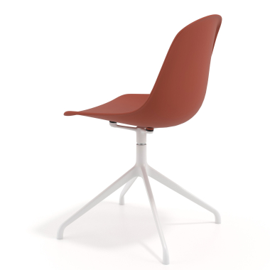chaise de reunion blanche rouge base pyramide plastique sans accoudoirs 5