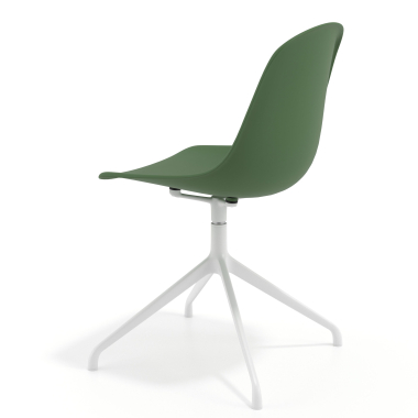 chaise de reunion blanche vert base pyramide plastique sans accoudoirs 5