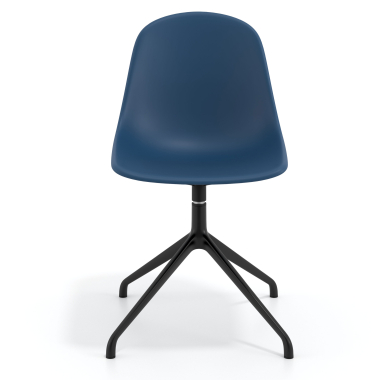 chaise de reunion noire bleu base pyramide plastique sans accoudoirs 6