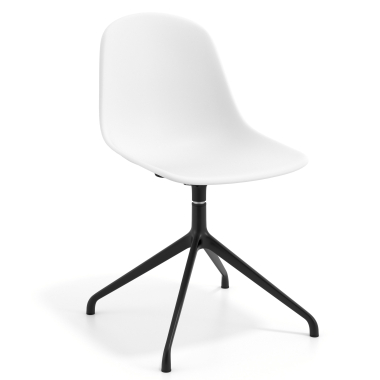 chaise de reunion noire blanc base pyramide plastique sans accoudoirs 1