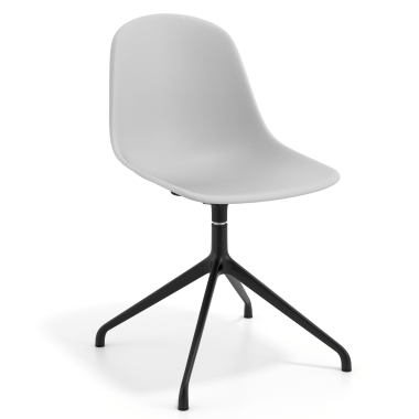 chaise de reunion noire gris clair base pyramide plastique sans accoudoirs 1