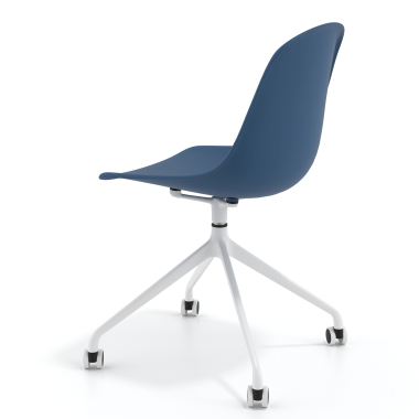 chaise de reunion blanche bleu avec roulettes plastique sans accoudoirs 5