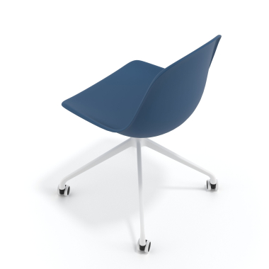chaise de reunion blanche bleu avec roulettes plastique sans accoudoirs 7