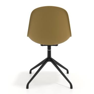 chaise de reunion noire moutarde base pyramide plastique sans accoudoirs 4