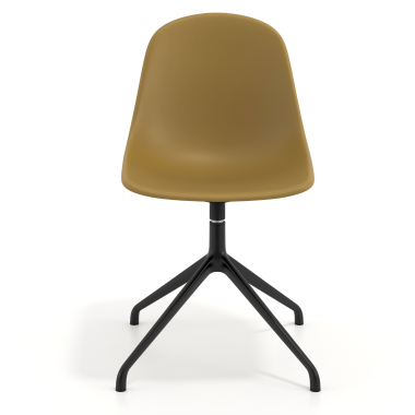 chaise de reunion noire moutarde base pyramide plastique sans accoudoirs 6