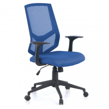 chaise pivotante bleu archer maille accoudoirs fixes soutien lombaire 1