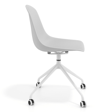 chaise de reunion gris clair avec roulettes plastique sans accoudoirs 3