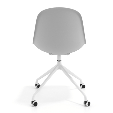 chaise de reunion gris clair avec roulettes plastique sans accoudoirs 4