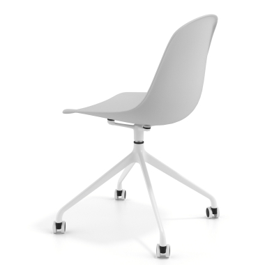 chaise de reunion gris clair avec roulettes plastique sans accoudoirs 5