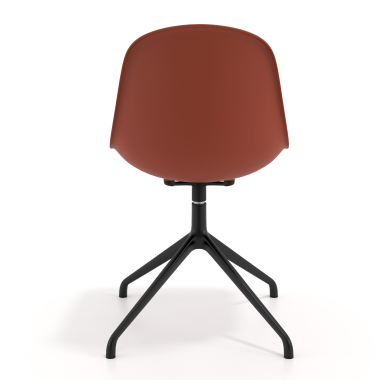 chaise de reunion noire rouge base pyramide plastique sans accoudoirs 4