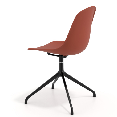 chaise de reunion noire rouge base pyramide plastique sans accoudoirs 5