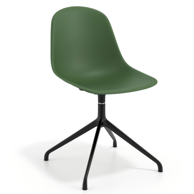 chaise de reunion noire vert base pyramide plastique sans accoudoirs 1
