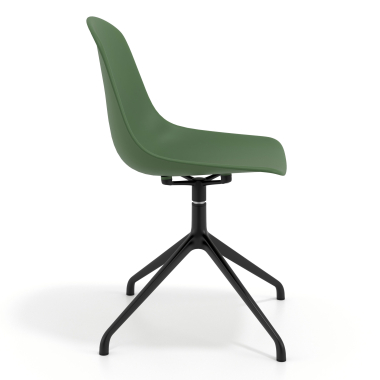 chaise de reunion noire vert base pyramide plastique sans accoudoirs 3
