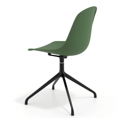 chaise de reunion noire vert base pyramide plastique sans accoudoirs 5