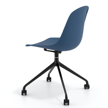 chaise de reunion noire bleu avec roulettes plastique sans accoudoirs 5