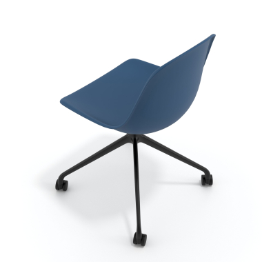 chaise de reunion noire bleu avec roulettes plastique sans accoudoirs 7