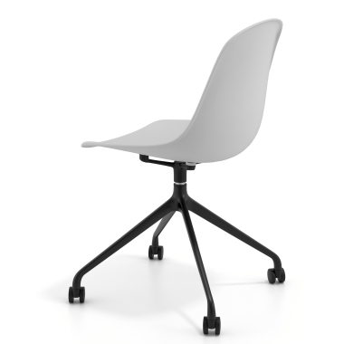 chaise de reunion gris clair avec roulettes plastique sans accoudoirs 5