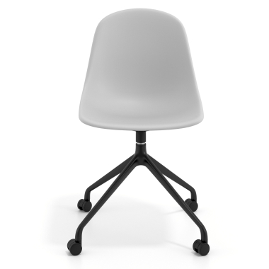chaise de reunion gris clair avec roulettes plastique sans accoudoirs 6