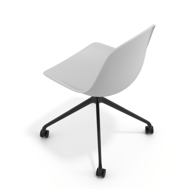chaise de reunion gris clair avec roulettes plastique sans accoudoirs 7