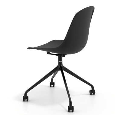 chaise de reunion noire noir avec roulettes plastique sans accoudoirs 5