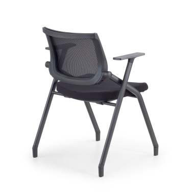 chaise avec tablette noir 4 pattes maille accoudoirs fixes 9