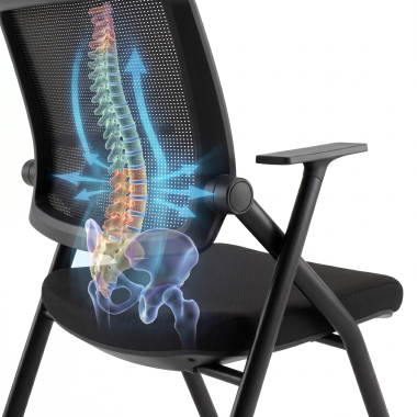 chaise avec tablette noir 4 pattes maille accoudoirs fixes 8