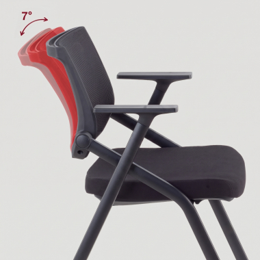 chaise avec tablette noir 4 pattes maille accoudoirs fixes 4