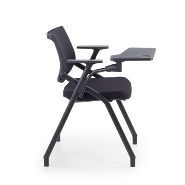 chaise avec tablette noir avec une palette d ecriture maille accoudoirs fixes 4