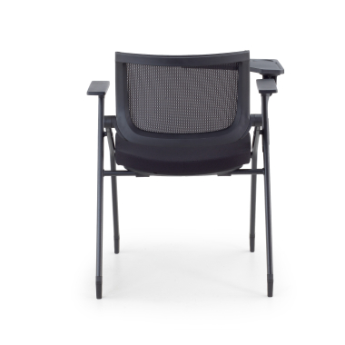chaise avec tablette noir avec une palette d ecriture maille accoudoirs fixes 13